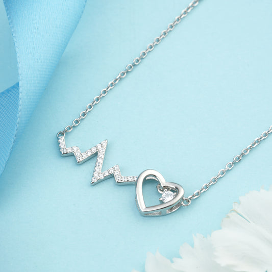 Pulse of Love Silver Necklace