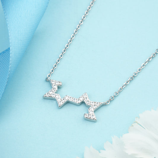 Shooting Star Spark Silver Pendant Necklace