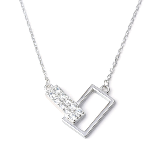 Rectangular Stone Pendant Necklace